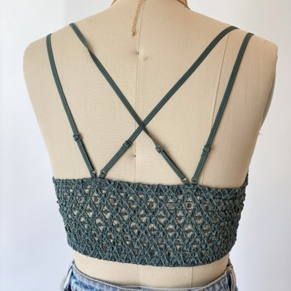 EDEN Plus Balsam Green Floral Padded Lace Bralette - Picture 3 of 4